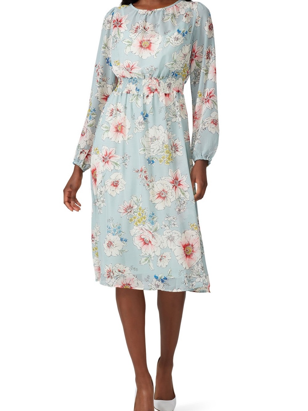 Leith Floral Smocked Waist Maxi Dress